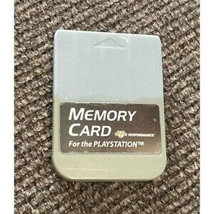 Memory Card by Performance for Playstation 1 PS1 Grey Used Vintage Untested